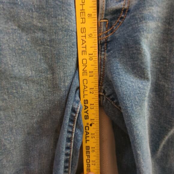 Levis Jeans Womens 29‎ Blue Ribcage Ankle Tapered Raw Hem Button Fly - Picture 4 of 9